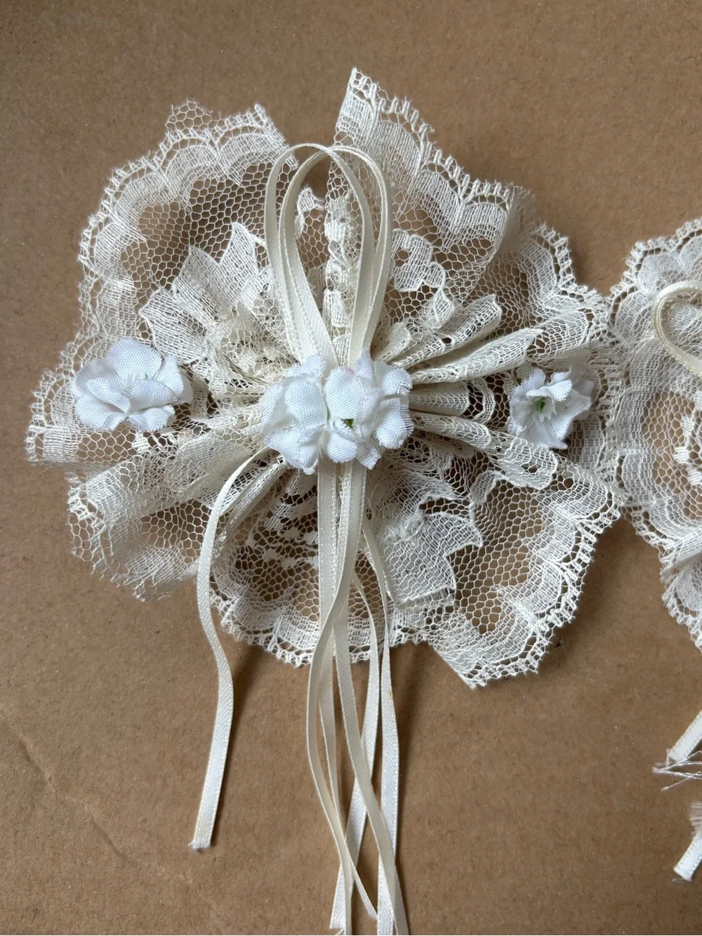 Ivory Floral Lace Hair Clips